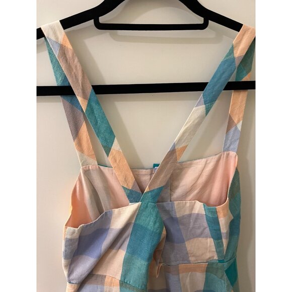 Madewell Tank Button-Front Midi Dress in Rainbow Check Size 6 NWOT - Picture 8 of 10